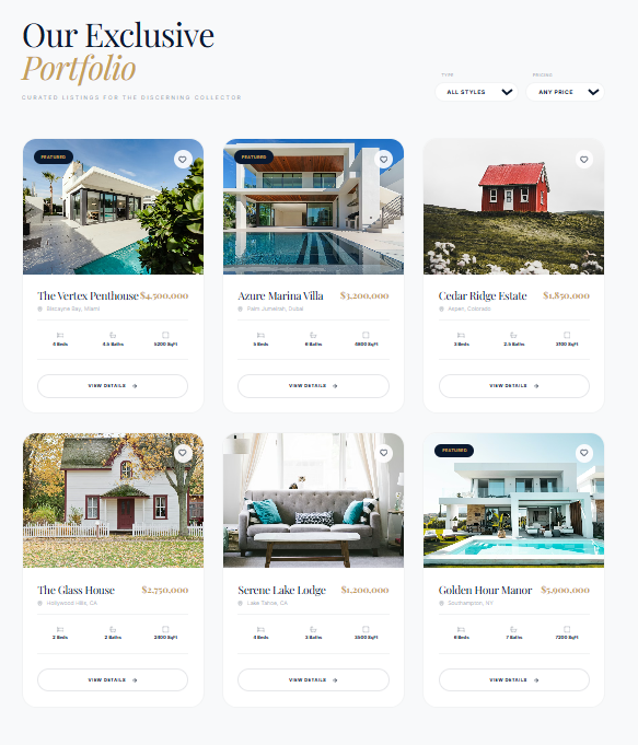 LuxeQuest Portfolio Listings